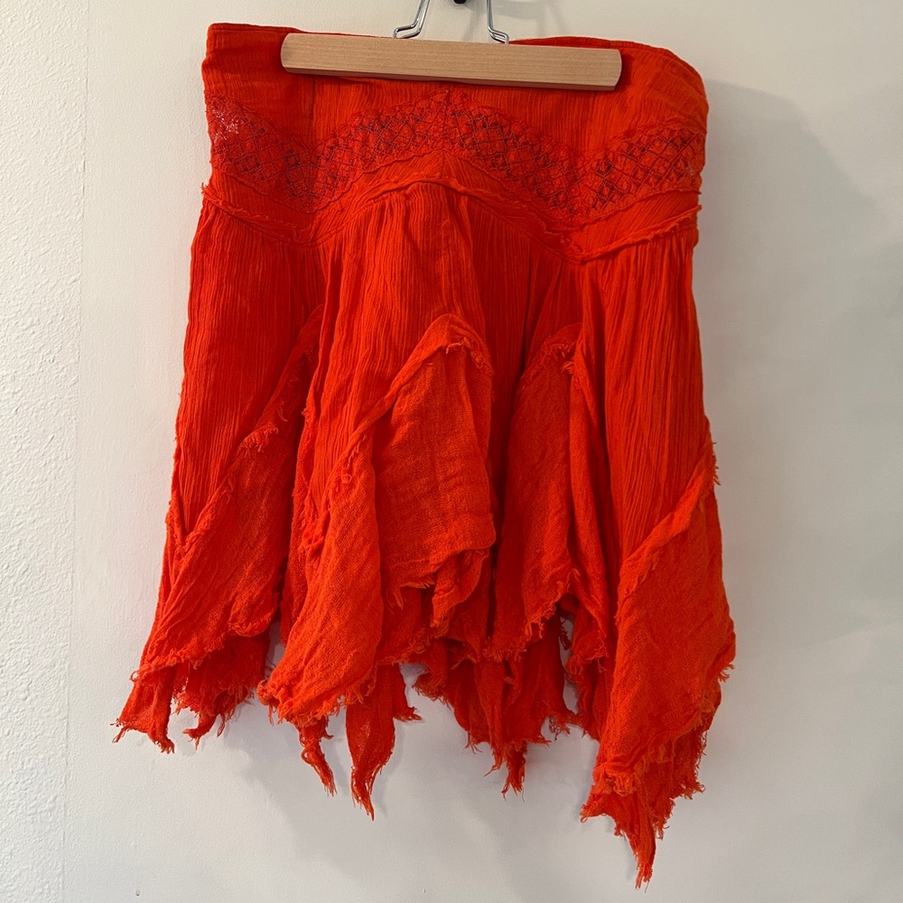 Free People Orange Skirt